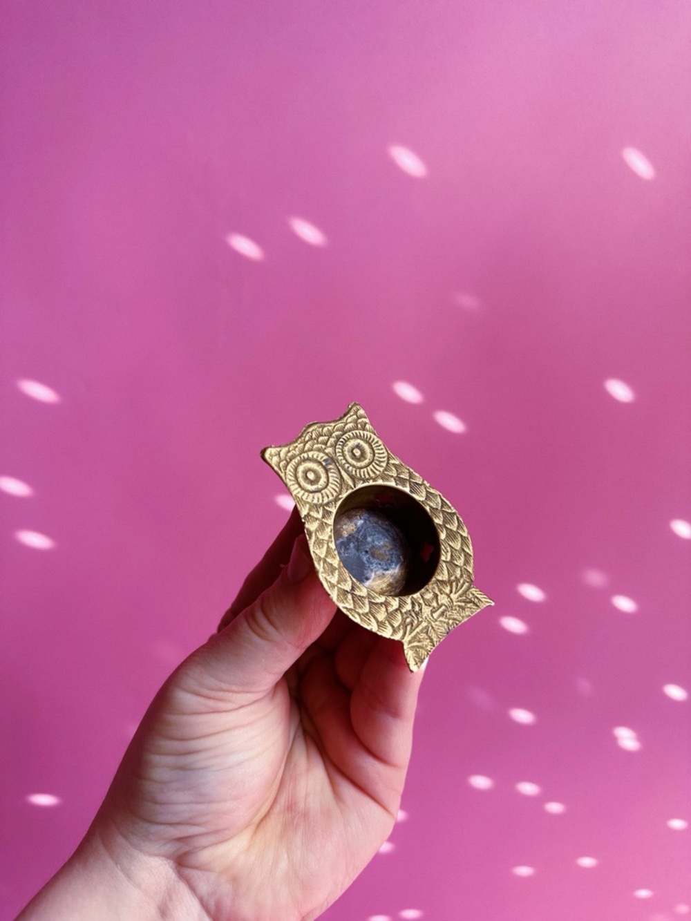 Brass Owl Dish - Small Decorative Brass Tealight